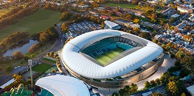 Aerial view of Sydney Allianz Stadium