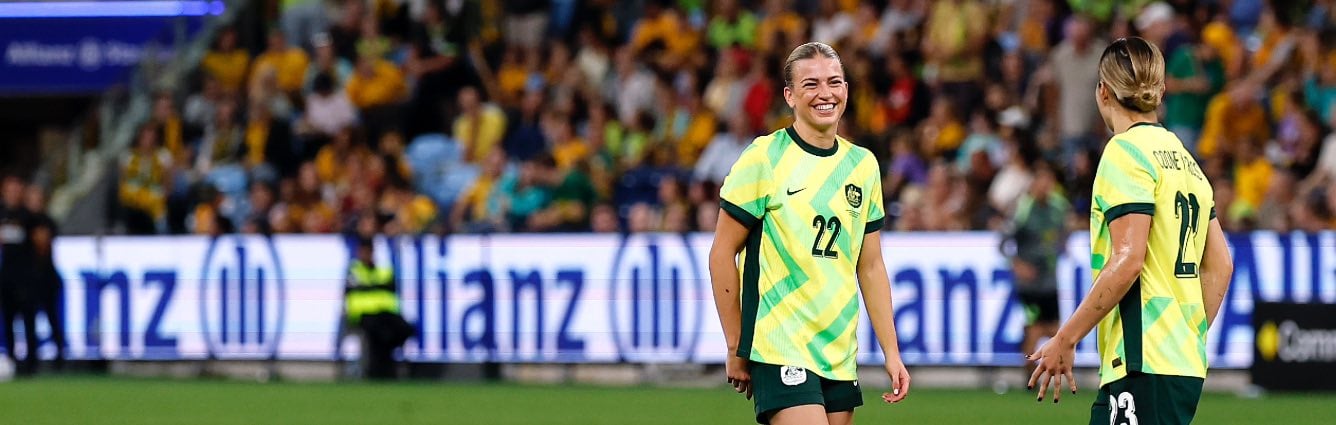 Two Matildas on the pitch