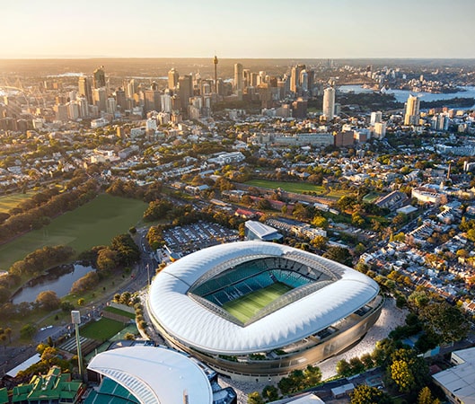 Aerial view of the Sydney Allianz Stadium