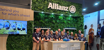 Members of Allianz gathered at the Allianz stand at the COBA Convention.