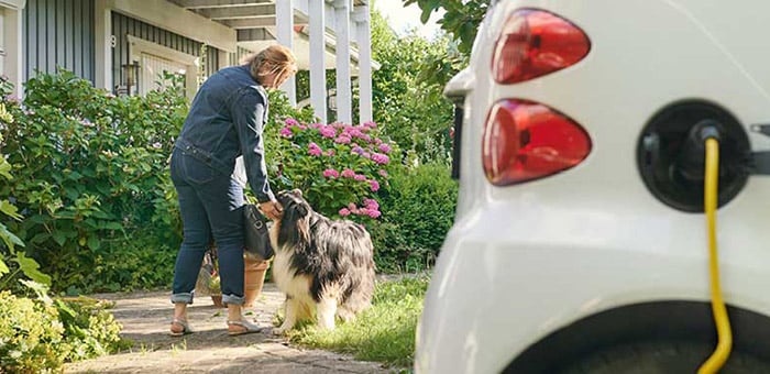 Electrical vehicle being charged from the comfort of home