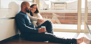 couple in kitchen at home