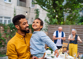 Man holding his son