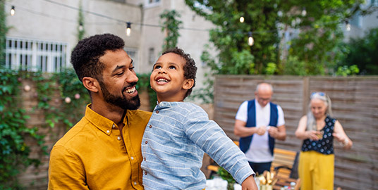 Man holding a child