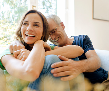 happy couple at home